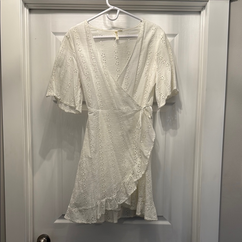 Elegant White Wrap Dress